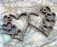 Hearts Wooden Earrings
