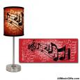 Red Music Notes Lamp