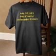 Personalized Black T-Shirt - Choose Custom Printed Text