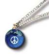 Blue Earth Pendant with Peace Sign