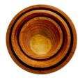 3 Nested Solid Cherry Wooden Bowls