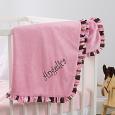 Pink Velour Personalized Baby Blanket