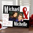 Personalized Love Photo Frame with Red Hearts