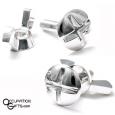 Nuts & Bolts Cufflinks - Sterling Silver
