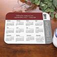 Personalized Calendar Grey Border Mouse Pad with Custom Quote