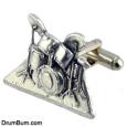 Drumset Cufflinks - Pewter