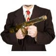 Prohibition Era Tommy Gun Drinking Glass