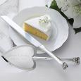 Personalized Wedding Cake Knife & Server Set - Heart Design