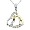 Double Heart Pendant Necklace