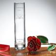 24K Gold Plated Live Rose and Personalized Bud Vase
