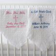 Personalized Baby Christening Blanket - Embroidered Cross