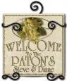 Personalized White Grapes Ceramic Address / Welcome Plaque with Iron Holder