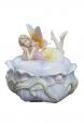 Fairy and Pink Iris Flower Porcelain Trinket Box