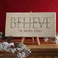 Believe Personalized Christmas Holiday Canvas Artwork