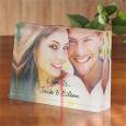 Personalized Glass Photo Gift Sculpture - Our Love