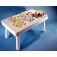 White Puzzle Stool with Flowers (9-12 Letters)
