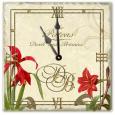 Personalized Red Lily Marble Clock with Stand