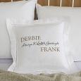 Romantic Couples Personalized Linen Pillows - Kiss Goodnight