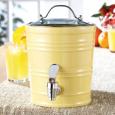 Small Lemon Yellow Ceramic Beverage Dispenser, 90oz