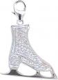 White Gold and Diamond Ice Skate Charm