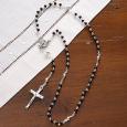 Boys Black Onyx Rosary Beads