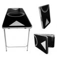 Sleek Black Portable Beer Pong Table, 6 Feet