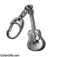 Pewter Acoustic Guitar Keychain