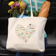 Personalized Canvas Tote Bag - Her Heart Of Love