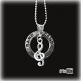Silver Treble Clef Band Necklace
