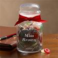 Personalized Teacher Candy Jar with Chocolates