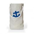 Sailcloth Wine Tote - Navy Anchor