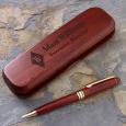 Personalized Pen Set - Engraved Rosewood Executive Monogram