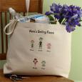 Family Cartoon Characters Personalized Canvas Tote Bag