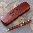 Engraved Pen Case Set in Rosewood - Graduation Design