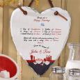 Personalized Heart Slate Wall Plaque - Recipe For A Happy Marriage