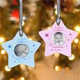 Personalized Baby Photo Star Christmas Ornament