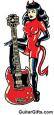 Devil Guitar Girl Sticker