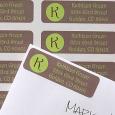 Printed Return Address Labels With Custom Initial