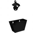 Black Cast Iron Bottle Opener and Cap Catcher Set