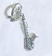 Silver Saxophone Charm