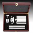 5 Piece Flask and Cigar Gift Set
