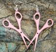 Hair Scissors Wooden Earrings