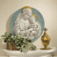 Madonna and Child Roundel Wall Sculpture