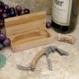 Natural Bamboo Waiters Corkscrew Wine Key (Engravable)