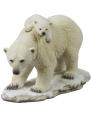Polar Bear Carrying Baby Bear Statue