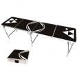 Sleek Black Portable Beer Pong Table with Bottle Opener, 8 Feet