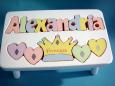 White Personalized Princess Name Stool (1-8)