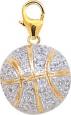 Gold and Diamond Basketball Charm