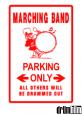 Marching Band Parking Sign