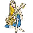 Guitar Girl Sticker